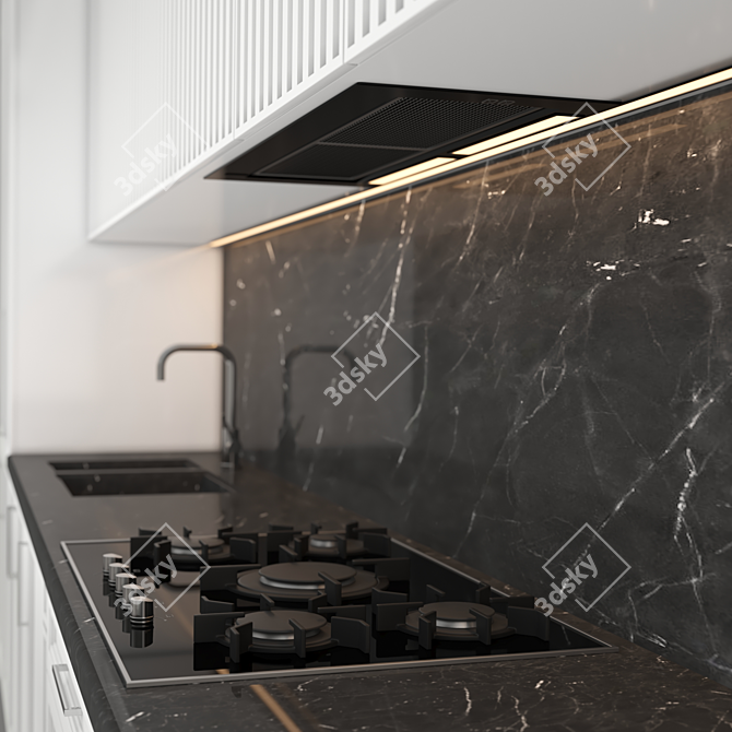 NeoClass Kitchen: Modular Design, High-Quality Textures 3D model image 2