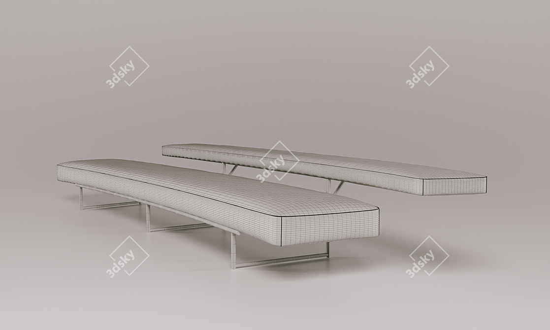 Elegant ClassiCon Eileen Gray Bench 3D model image 5