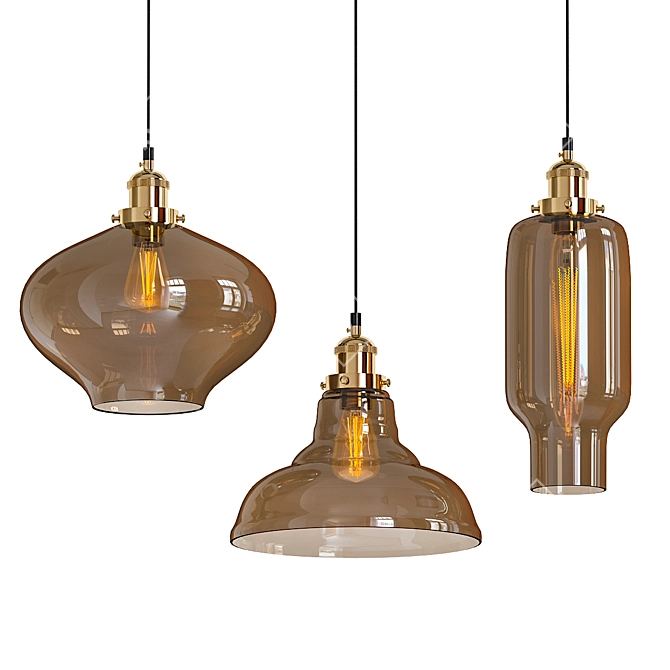 Modern Industrial Loft Pendant 3D model image 1