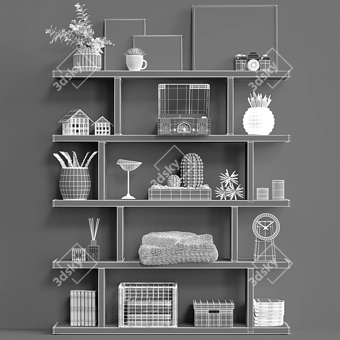 Contemporary Decorative Shelving 3D model image 4