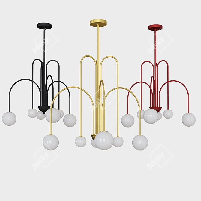 Designer Sphere Pendant Lights 3D model image 3