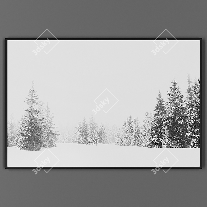 Black Framed Picture 3D model image 1