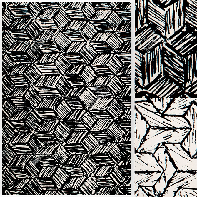 Monochrome Elegance: Schoenstaub Rug 3D model image 1