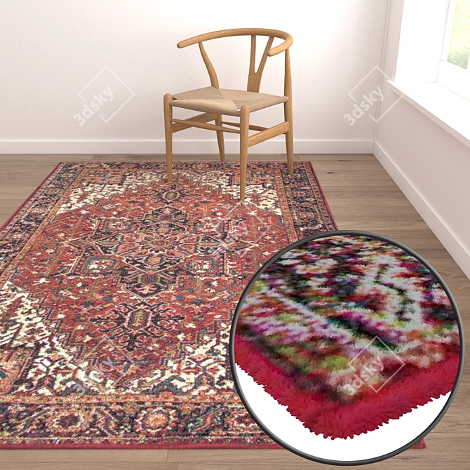 Luxury Texture Carpets Set 3D model image 5