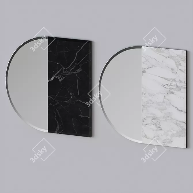 Marble Stripe Wall Mirror 3D model image 1