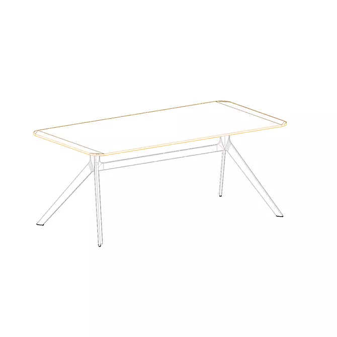 Sleek Chrome-Plated Work Table by RENZ 3D model image 2