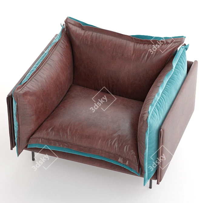 Elegant Bovino Armchair: 3D Model 3D model image 3