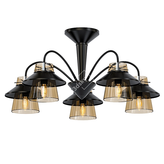 Elegant Brown Chandelier - Gavana 3D model image 1