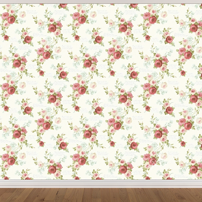 Seamless Wallpaper Set in 3 Colors 3D model image 4