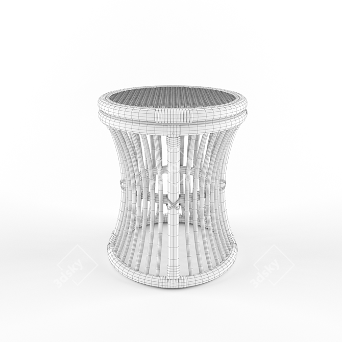 Eco-friendly Rattan Side Table 3D model image 2