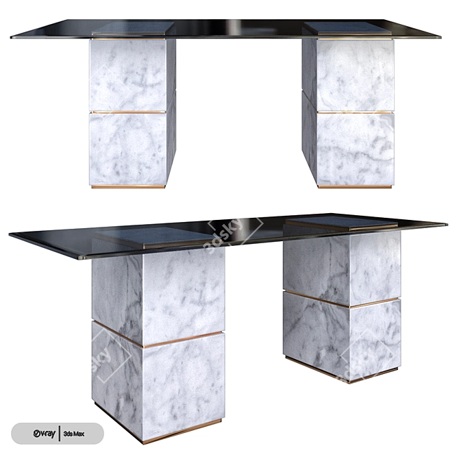 Morada Atlas Modern Table 3D model image 1