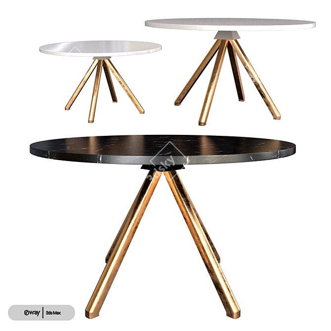 Modern Cuckoo Accent Tables 3D model image 1