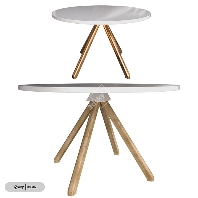 Modern Cuckoo Accent Tables 3D model image 2