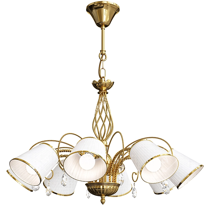 Modern Lightstar Esedra Chandelier: Height 740-1365mm, Diameter 870mm, 8 Lamps 3D model image 1