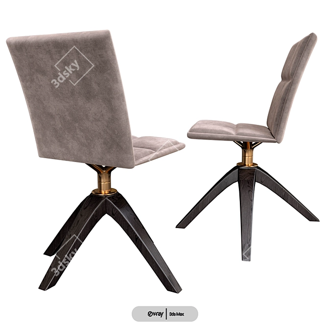 Modern NAOS STARWOOD Chair 3D model image 2