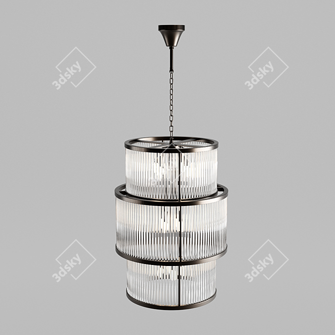 Elegant Bronze Chandelier: PALMERA 3D model image 1