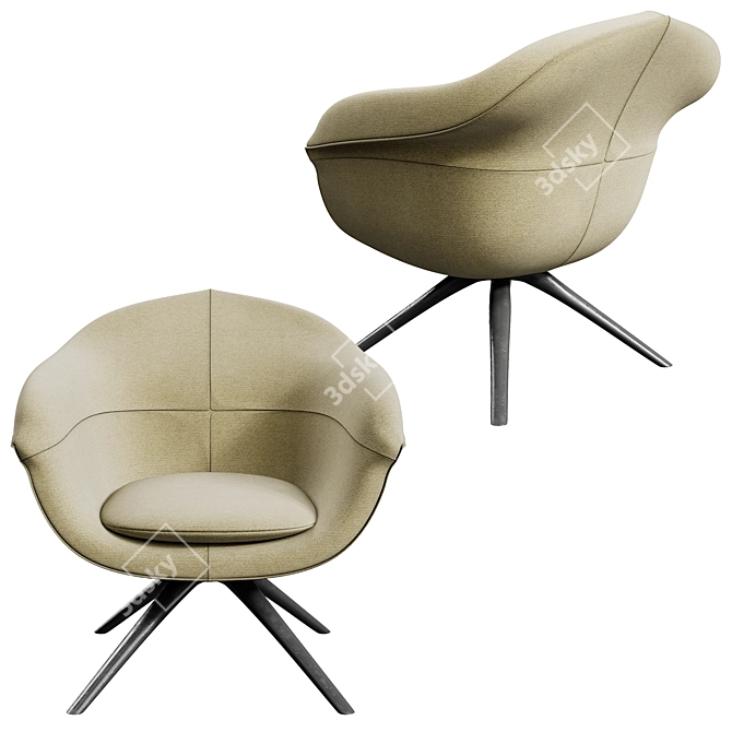 Sleek Modern Armchair - Stylish and Comfortable 3D model image 1