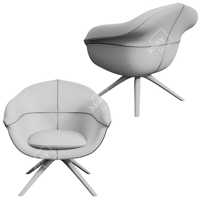 Sleek Modern Armchair - Stylish and Comfortable 3D model image 2