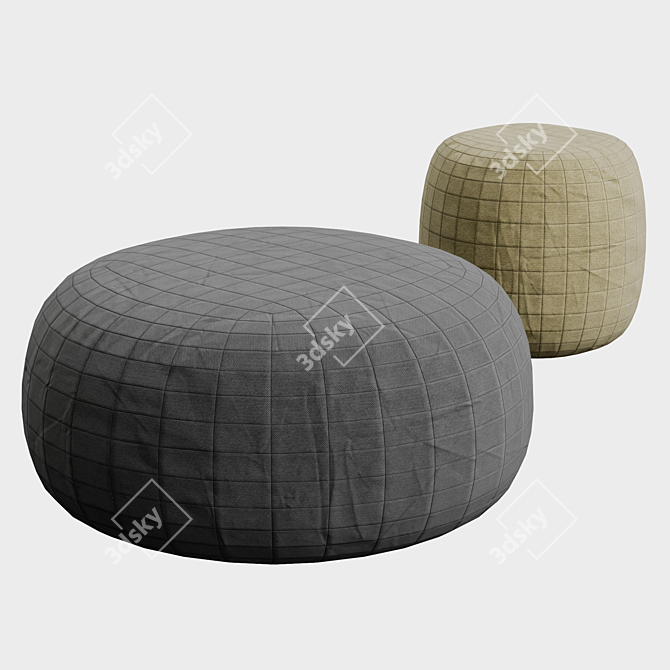 Maxi Round Pouf 3D model image 1