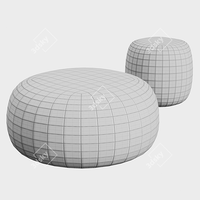 Maxi Round Pouf 3D model image 2