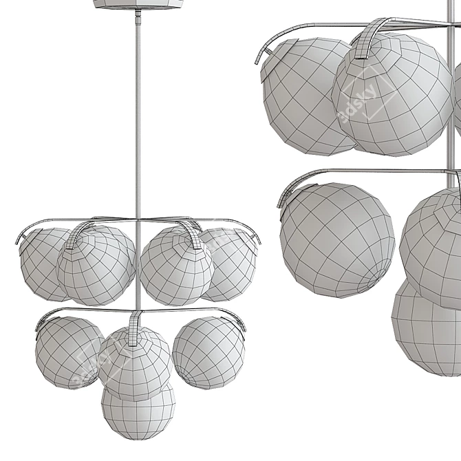 Elegant 10-Light Spotlight Chandelier 3D model image 2