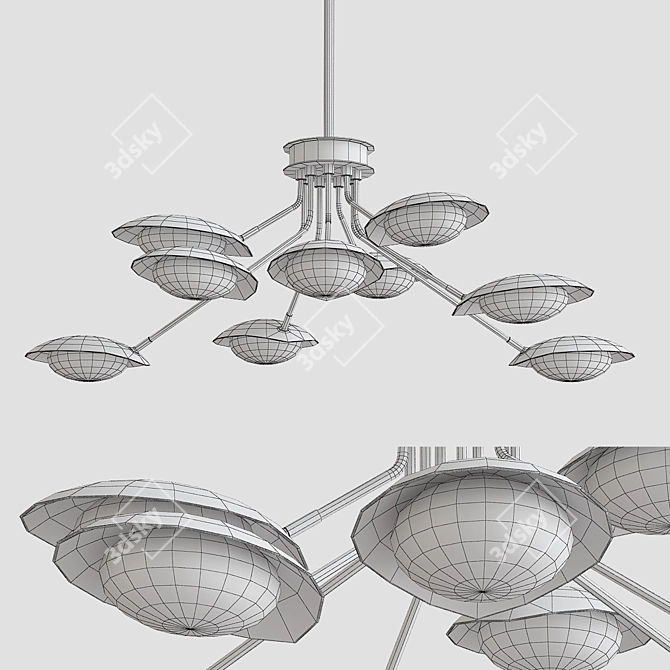 Modern Black LED Chandelier: Scan 12.5 3D model image 2