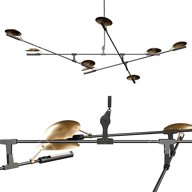 Branching Disc Pendant Light 3D model image 1