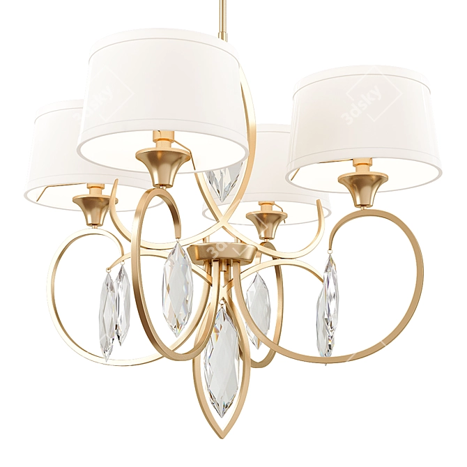 Elegant Casilda Chandelier in Sterling Gold 3D model image 1