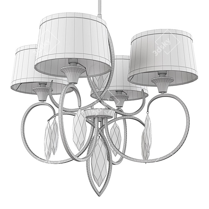 Elegant Casilda Chandelier in Sterling Gold 3D model image 2