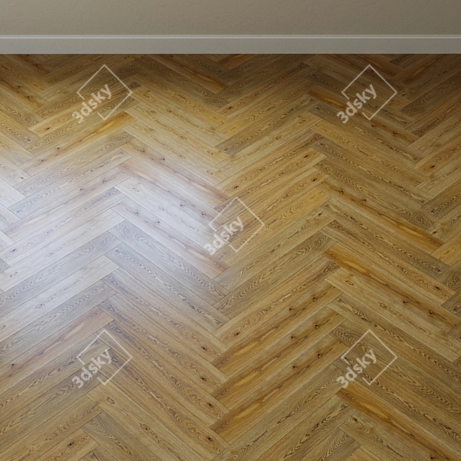 French Oak Parquet Board 3D model image 2