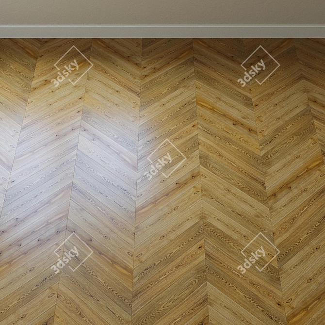 French Oak Parquet Board 3D model image 3