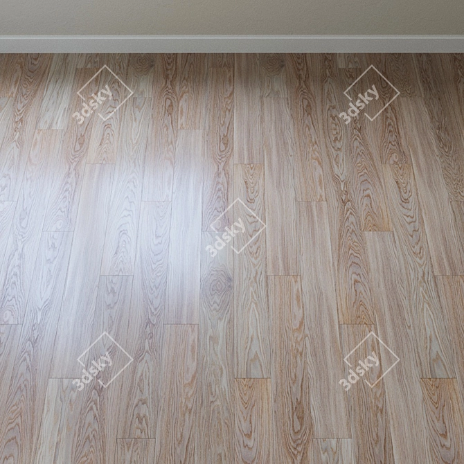 Elegant Oak Chevron Parquet 3D model image 2