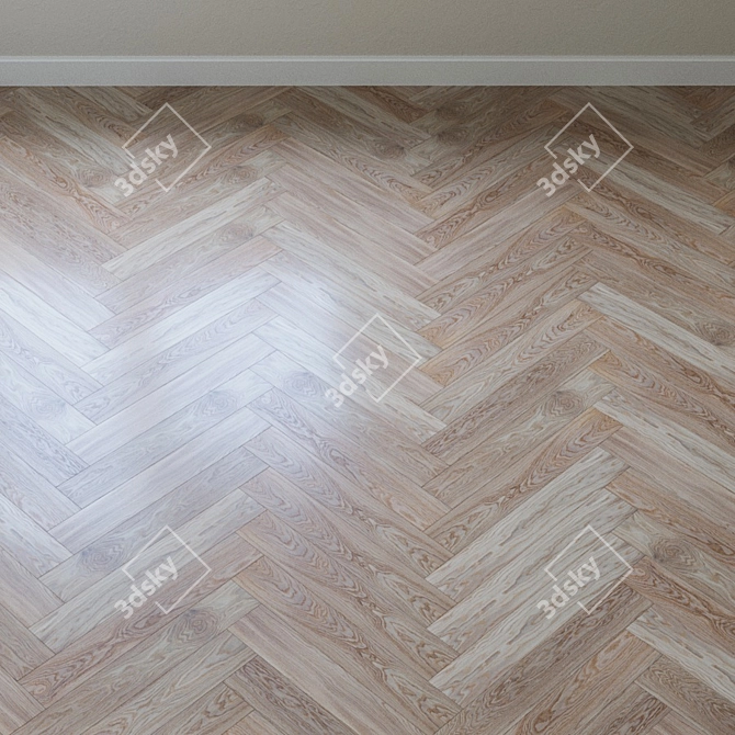 Elegant Oak Chevron Parquet 3D model image 3