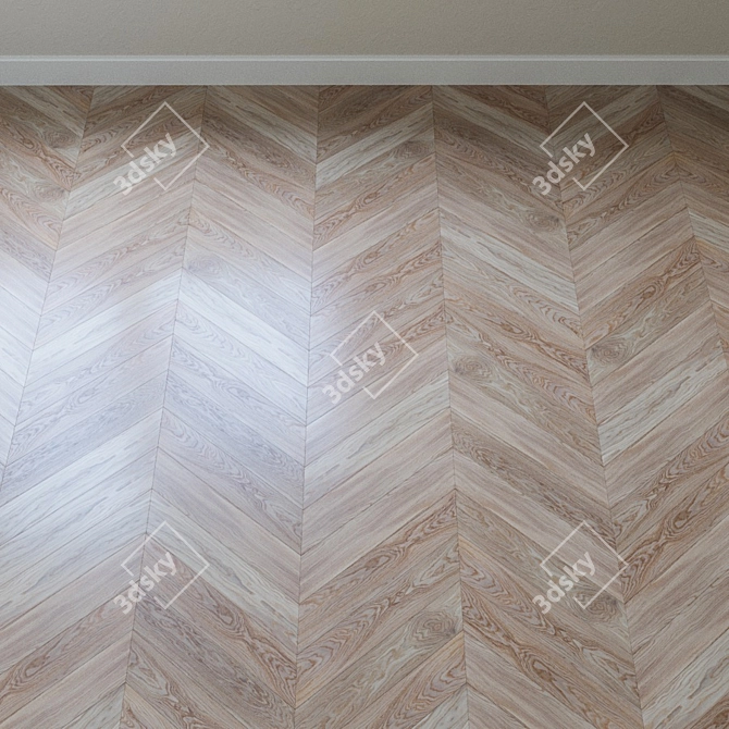 Elegant Oak Chevron Parquet 3D model image 4