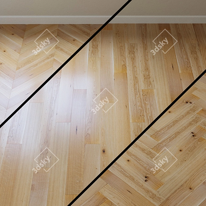 French Oak Chevron Parquet: Upofloor Upofloor 3D model image 1