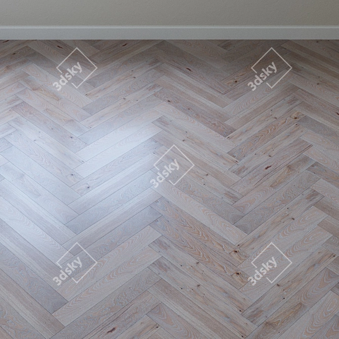 Upofloor Oak Parquet Board: French Christmas Tree Design 3D model image 3