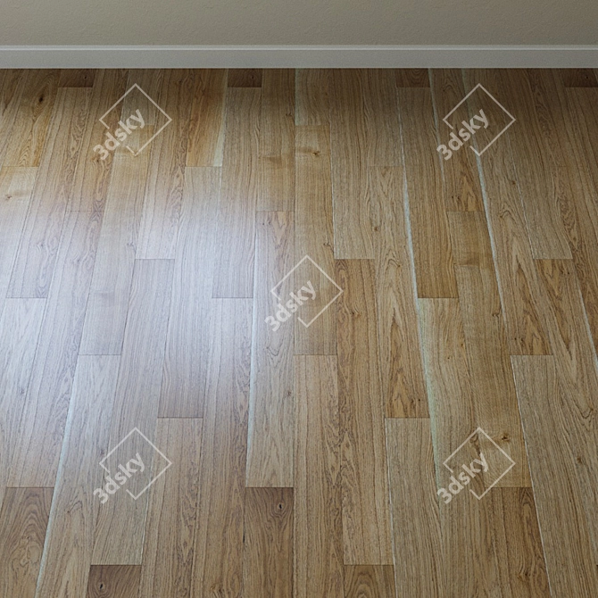 Elegant French Oak Parquet Board 3D model image 2