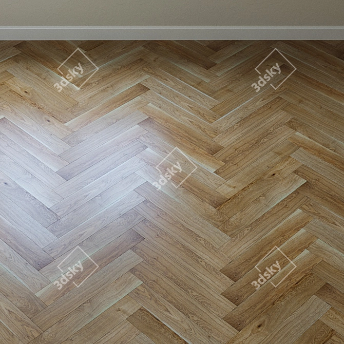 Elegant French Oak Parquet Board 3D model image 3