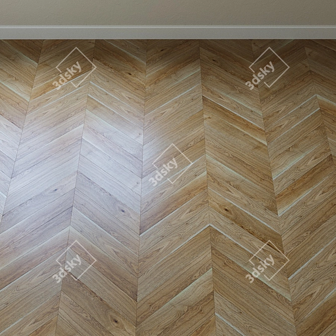 Elegant French Oak Parquet Board 3D model image 4