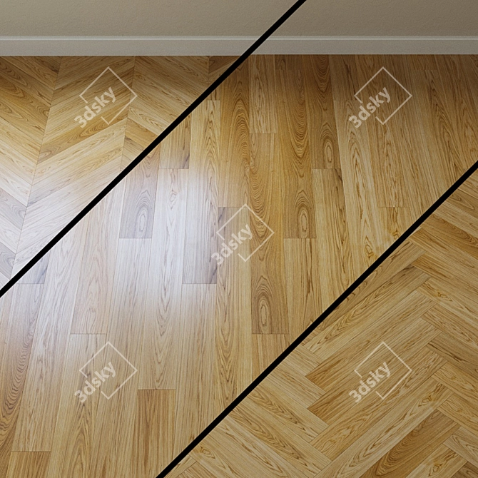 Upofloor Oak Parquet Board 3D model image 1