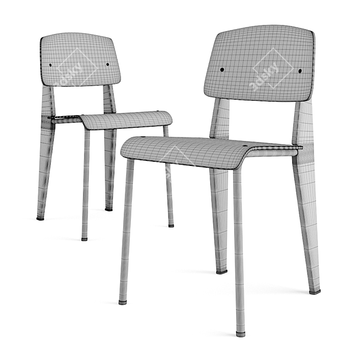 Vitra Standard Chair: Timeless Design and Versatile Functionality 3D model image 4