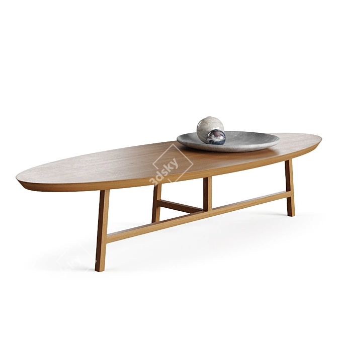 Elegant 754o Trio Oval Coffee Table 3D model image 1