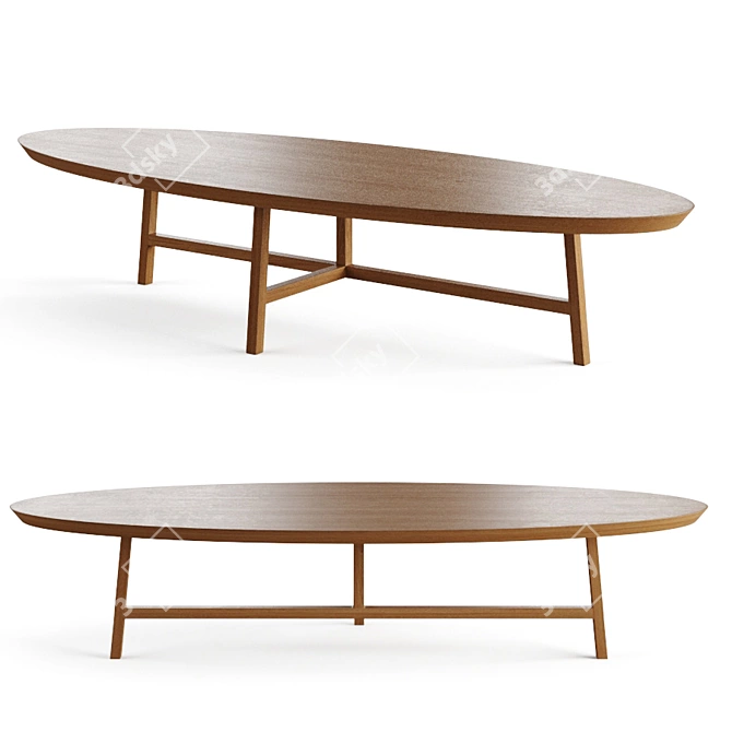 Elegant 754o Trio Oval Coffee Table 3D model image 4