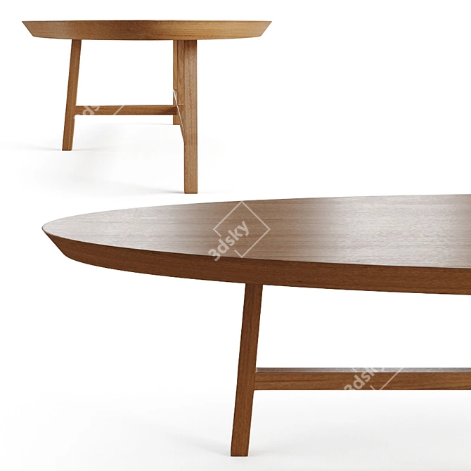 Elegant 754o Trio Oval Coffee Table 3D model image 5