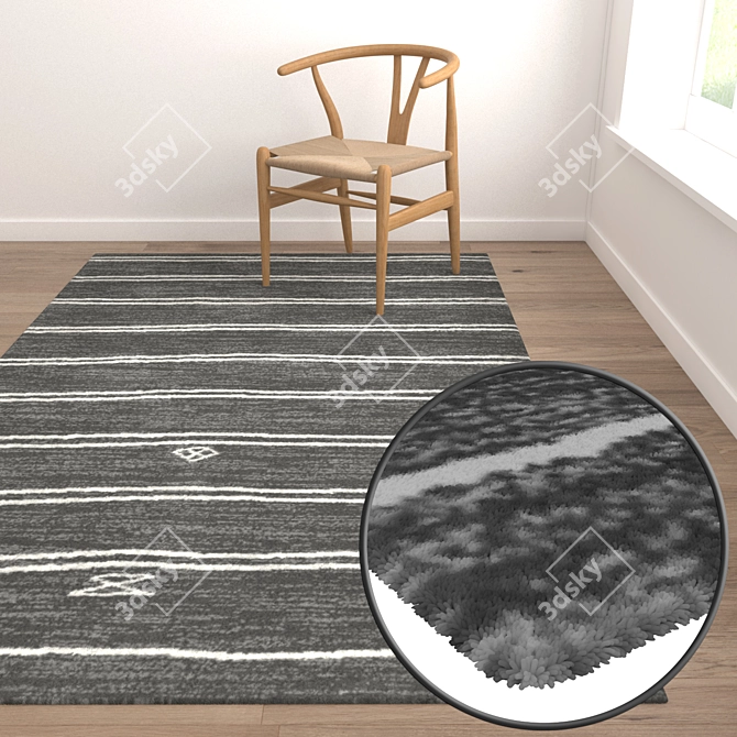 Premium Quality 3-Piece Carpet Set 3D model image 5