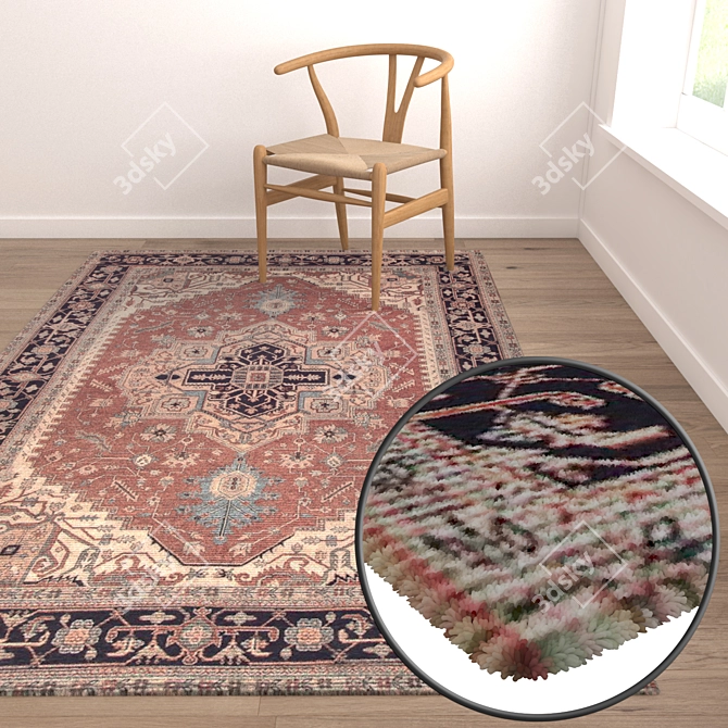 Luxury Texture Carpets Set 3D model image 5