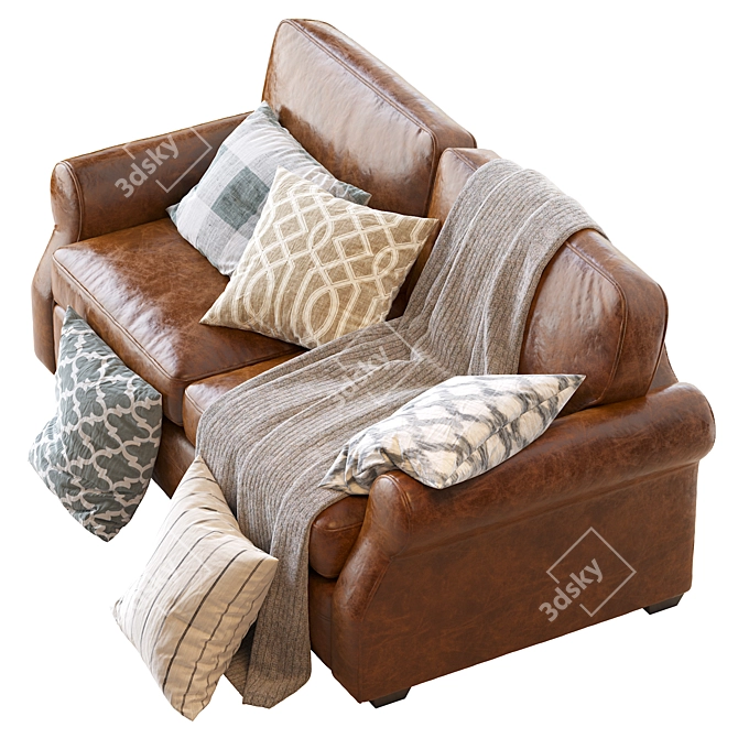 Fremont Roll Arm Sofa: Classic Elegance for Your Living Space 3D model image 2