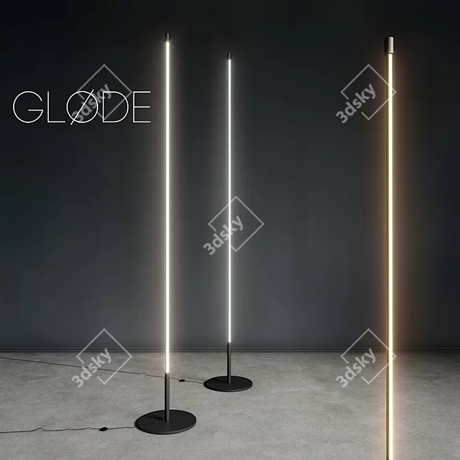 Sleek Aluminum LED Floor Lamp 3D model image 2