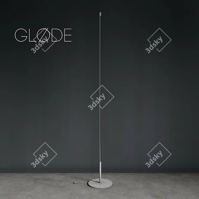 Sleek Aluminum LED Floor Lamp 3D model image 4