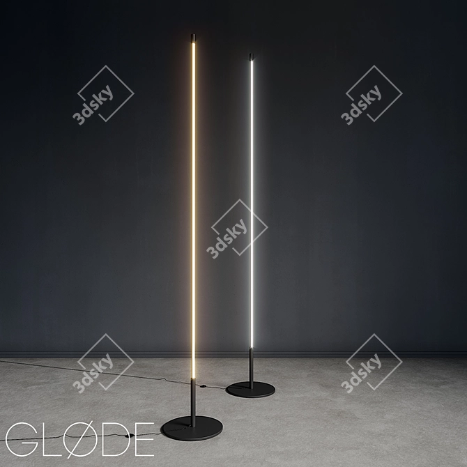 Sleek Aluminum LED Floor Lamp 3D model image 7